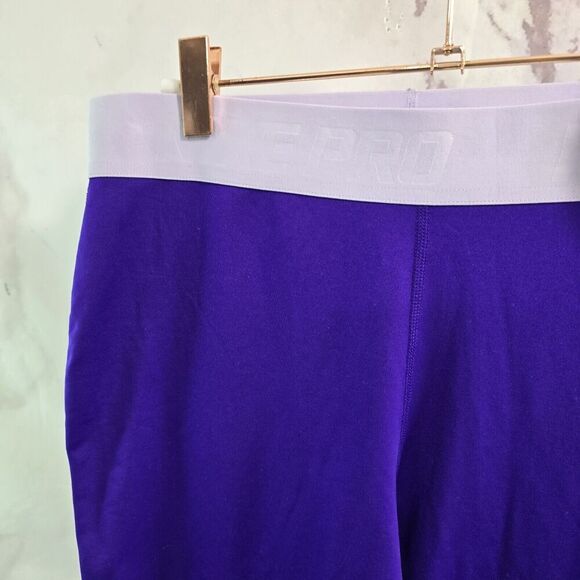 Nike Leggings Womens Large Purple Fleece Lined Thermal Pro Winter High Rise - Picture 2 of 12